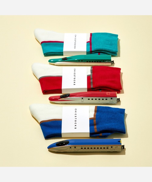 CHICSTOCKS(シックストックス)の「鉄道ソックス(ソックス/靴下・メンズ・レッド/ブルー/エメラルド・SMALL/MEDIUM/LARGE)」の4枚目の写真