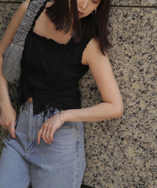 FREE'S MART(フリーズマート)の「◆ドロストノースリーブブラウス(シャツ/ブラウス・レディース・ホワイト/ブラック/ブルー・FREE)」の10枚目の写真