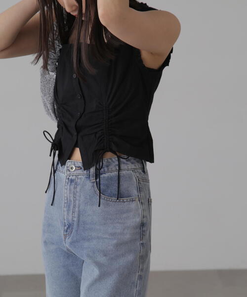 FREE'S MART(フリーズマート)の「◆ドロストノースリーブブラウス(シャツ/ブラウス・レディース・ホワイト/ブラック/ブルー・FREE)」の12枚目の写真