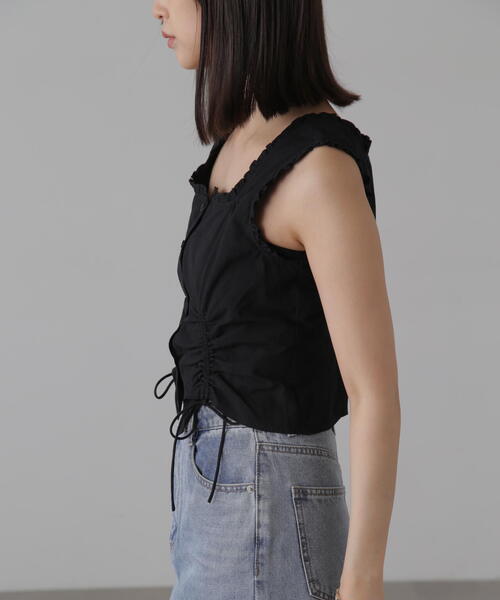 FREE'S MART(フリーズマート)の「◆ドロストノースリーブブラウス(シャツ/ブラウス・レディース・ホワイト/ブラック/ブルー・FREE)」の14枚目の写真