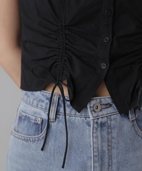 FREE'S MART(フリーズマート)の「◆ドロストノースリーブブラウス(シャツ/ブラウス・レディース・ホワイト/ブラック/ブルー・FREE)」の16枚目の写真