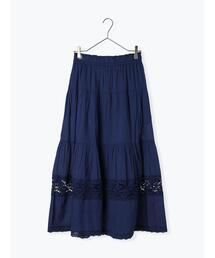 TSUHARU by Samansa Mos2 | レース切替ティアードスカート(スカート)