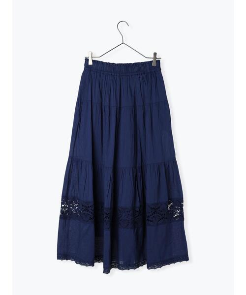 TSUHARU by Samansa Mos2（ツハルバイサマンサモスモス）の「レース切替ティアードスカート（スカート・レディース・ブラック/ブルー/オフホワイト・F）」の5枚目の写真