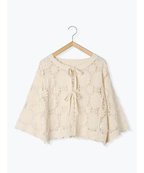 ehka sopo（エヘカソポ）の「かぎ針編み風カーディガン（カーディガン/ボレロ・レディース・オレンジ/キナリ/ブラック・F）」の16枚目の写真