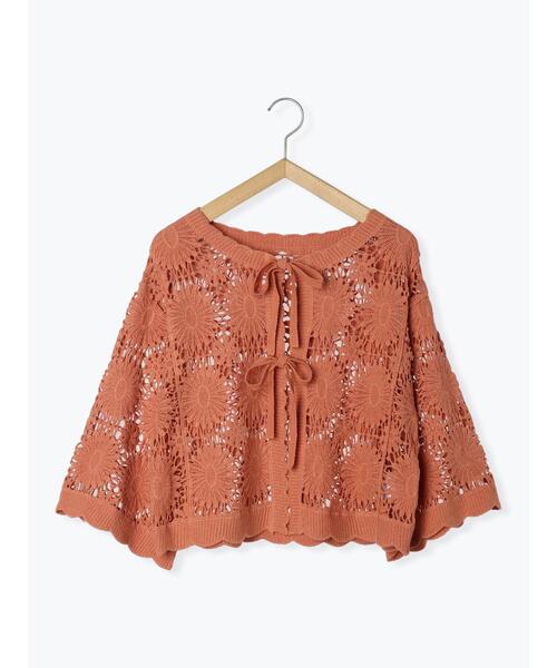 ehka sopo（エヘカソポ）の「かぎ針編み風カーディガン（カーディガン/ボレロ・レディース・オレンジ/キナリ/ブラック・F）」の17枚目の写真