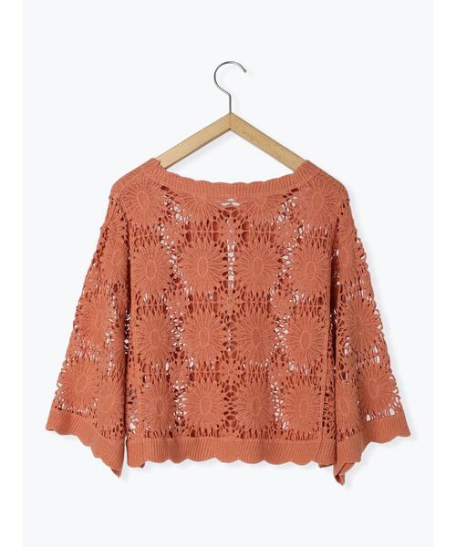 ehka sopo（エヘカソポ）の「かぎ針編み風カーディガン（カーディガン/ボレロ・レディース・オレンジ/キナリ/ブラック・F）」の18枚目の写真