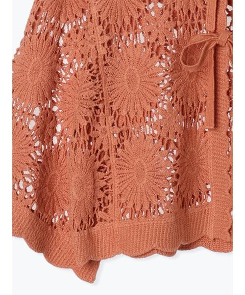 ehka sopo（エヘカソポ）の「かぎ針編み風カーディガン（カーディガン/ボレロ・レディース・オレンジ/キナリ/ブラック・F）」の21枚目の写真