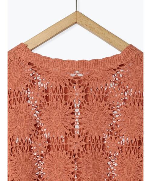 ehka sopo（エヘカソポ）の「かぎ針編み風カーディガン（カーディガン/ボレロ・レディース・オレンジ/キナリ/ブラック・F）」の22枚目の写真