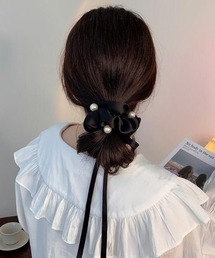 VIBGYOR Women | 【resonance】パール ブラック リボン シュシュ(シュシュ)