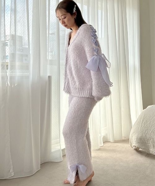 SNIDEL HOME ルームウェア リボンカーディガン ラベンダー ハロウィン SNIDEL HOME ルームウェア リボンカーディガン ラベンダー