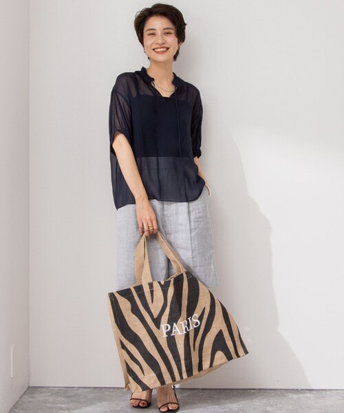 楊柳プリーツ　シルクブラウス NOLLEY'S（ノーリーズ）の「楊柳シルク衿プリーツブラウス