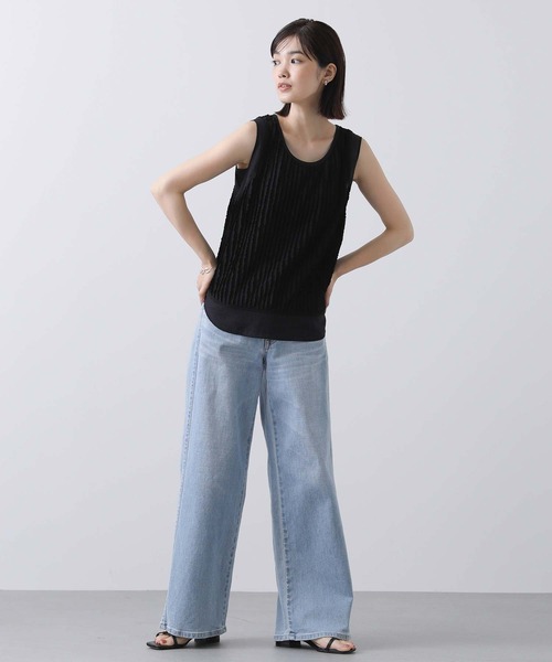 Gready Brilliant（グレディブリリアン）の「フリルドッキングタンク（タンクトップ・レディース・ブラック/オフホワイト・FREE）」の3枚目の写真