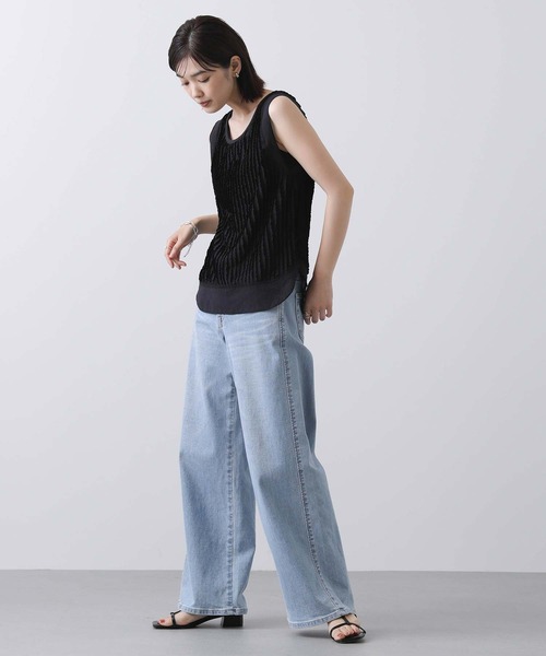 Gready Brilliant（グレディブリリアン）の「フリルドッキングタンク（タンクトップ・レディース・ブラック/オフホワイト・FREE）」の4枚目の写真