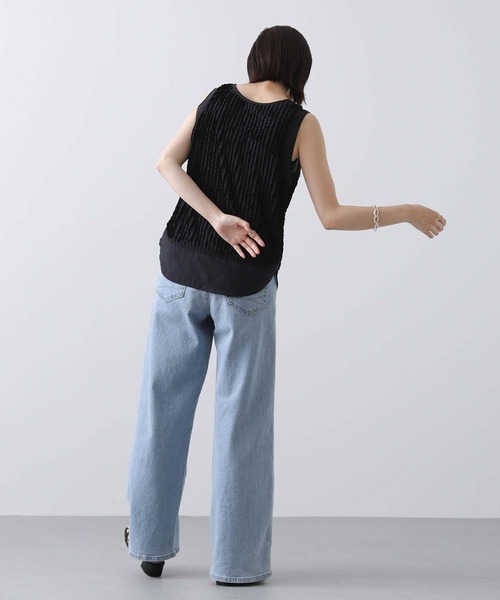 Gready Brilliant（グレディブリリアン）の「フリルドッキングタンク（タンクトップ・レディース・ブラック/オフホワイト・FREE）」の5枚目の写真