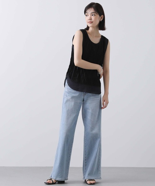 Gready Brilliant（グレディブリリアン）の「フリルドッキングタンク（タンクトップ・レディース・ブラック/オフホワイト・FREE）」の6枚目の写真