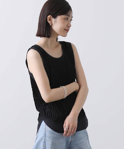 Gready Brilliant（グレディブリリアン）の「フリルドッキングタンク（タンクトップ・レディース・ブラック/オフホワイト・FREE）」の8枚目の写真