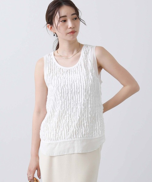 Gready Brilliant（グレディブリリアン）の「フリルドッキングタンク（タンクトップ・レディース・ブラック/オフホワイト・FREE）」の18枚目の写真