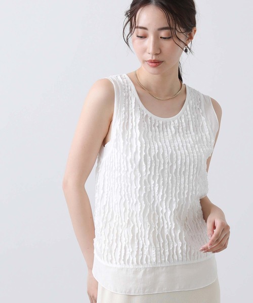 Gready Brilliant（グレディブリリアン）の「フリルドッキングタンク（タンクトップ・レディース・ブラック/オフホワイト・FREE）」の19枚目の写真