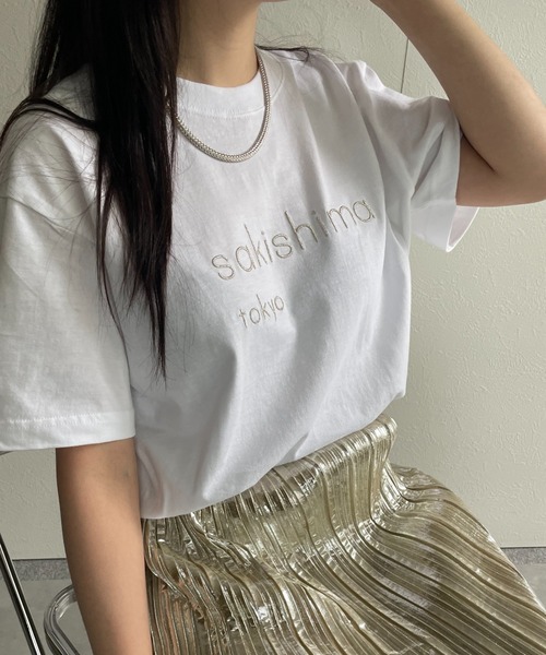 sakishimatokyo(サキシマトーキョー)の「sakishimatokyo 立体ロゴ刺繍Tシャツ/カットソー/半袖(Tシャツ/カットソー・レディース・杢グレー/シルバー/ホワイト/ブラック・FREE)」の8枚目の写真