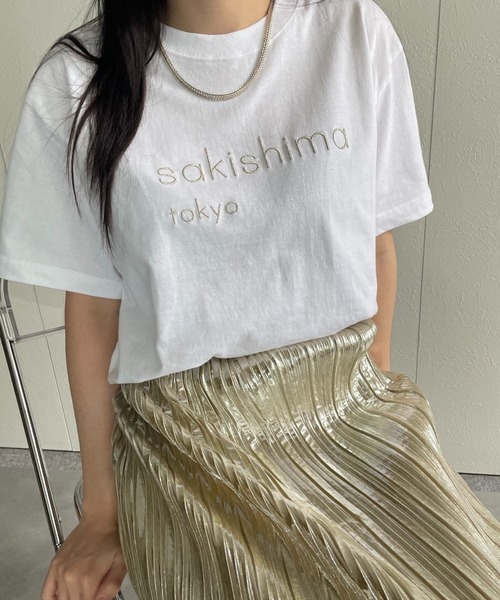 sakishimatokyo(サキシマトーキョー)の「sakishimatokyo 立体ロゴ刺繍Tシャツ/カットソー/半袖(Tシャツ/カットソー・レディース・杢グレー/シルバー/ホワイト/ブラック・FREE)」の14枚目の写真
