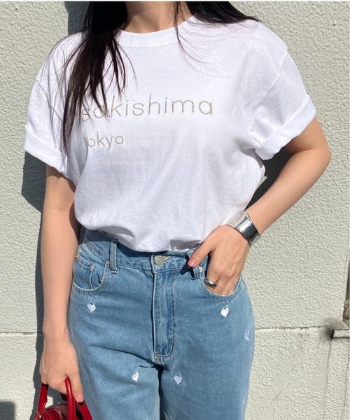sakishimatokyo(サキシマトーキョー)の「sakishimatokyo 立体ロゴ刺繍Tシャツ/カットソー/半袖(Tシャツ/カットソー・レディース・杢グレー/シルバー/ホワイト/ブラック・FREE)」の16枚目の写真
