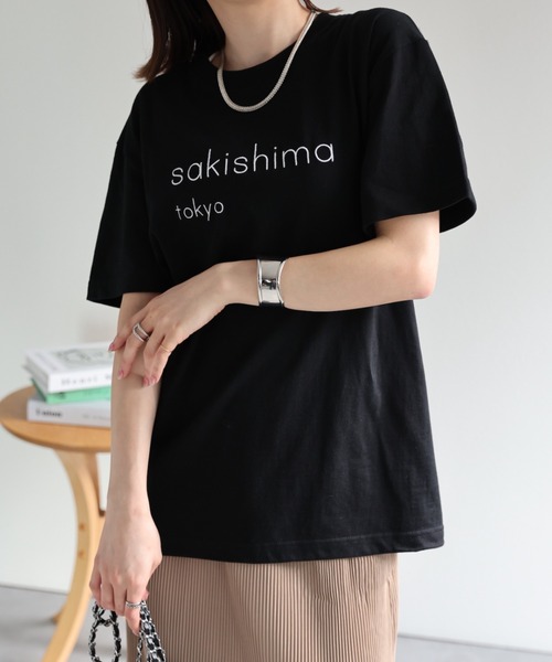 セール】sakishimatokyo 立体ロゴ刺繍Tシャツ/カットソー/半袖