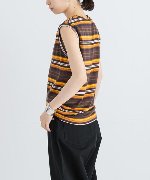 MIXTA（ミクスタ）の「『別注』SOBLANTE by MIXTA×UR　MULTI BORDER NO SLEEVE（Tシャツ/カットソー・レディース・ベージュ系その他/ブラック系その他/ブラウン系その他/レッド系その他・SMALL）」の9枚目の写真