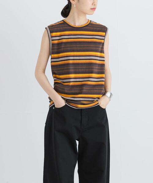 MIXTA（ミクスタ）の「『別注』SOBLANTE by MIXTA×UR　MULTI BORDER NO SLEEVE（Tシャツ/カットソー・レディース・ベージュ系その他/ブラック系その他/ブラウン系その他/レッド系その他・SMALL）」の8枚目の写真