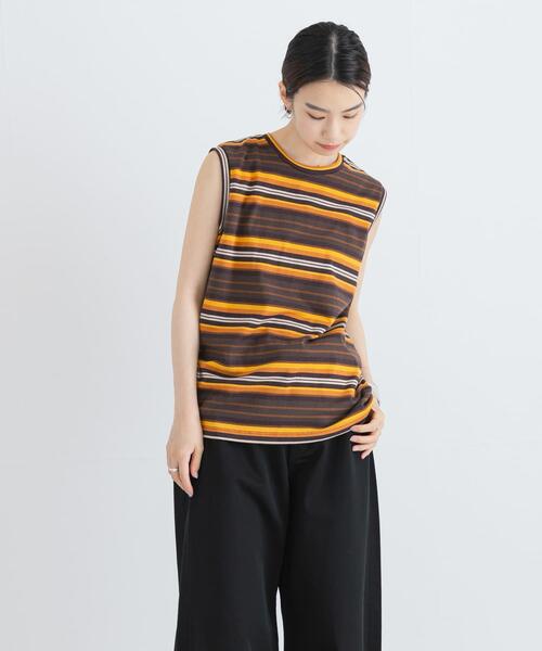 MIXTA（ミクスタ）の「『別注』SOBLANTE by MIXTA×UR　MULTI BORDER NO SLEEVE（Tシャツ/カットソー・レディース・ベージュ系その他/ブラック系その他/ブラウン系その他/レッド系その他・SMALL）」の7枚目の写真