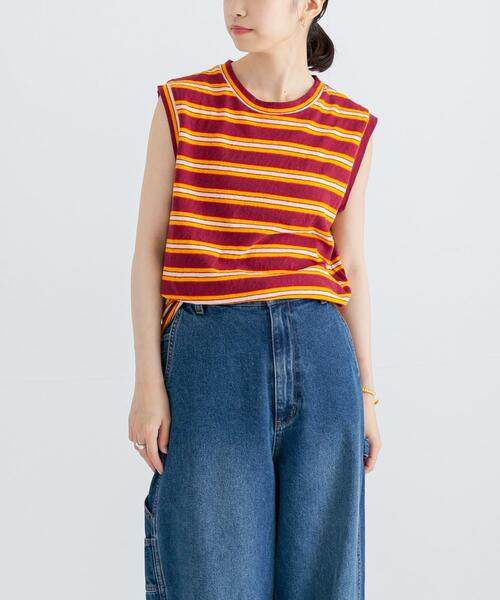 MIXTA（ミクスタ）の「『別注』SOBLANTE by MIXTA×UR　MULTI BORDER NO SLEEVE（Tシャツ/カットソー・レディース・ベージュ系その他/ブラック系その他/ブラウン系その他/レッド系その他・SMALL）」の20枚目の写真