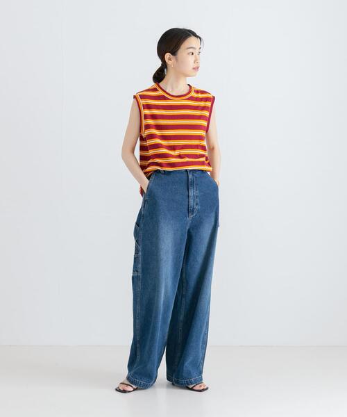 MIXTA（ミクスタ）の「『別注』SOBLANTE by MIXTA×UR　MULTI BORDER NO SLEEVE（Tシャツ/カットソー・レディース・ベージュ系その他/ブラック系その他/ブラウン系その他/レッド系その他・SMALL）」の16枚目の写真