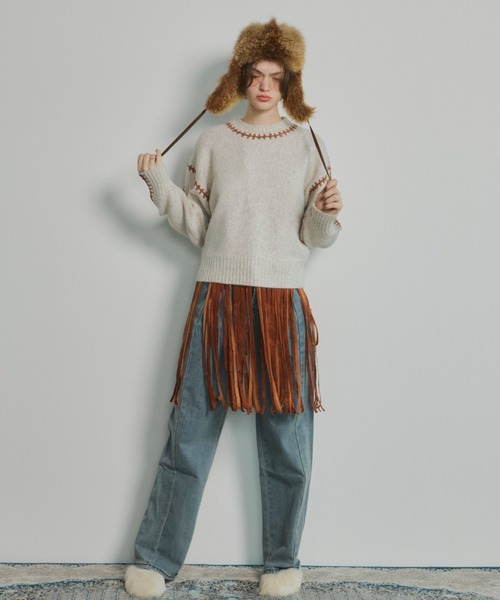 美品❇︎セオリー ウールカシミヤ ブランケットステッチ ニット 定価3.4万 S 美品❇︎セオリー ウールカシミヤ ブランケットステッチ ニット