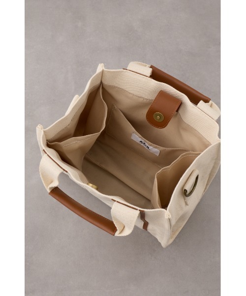 AZUL by moussy（アズールバイマウジー）の「キャンバスミニトートバッグ（トートバッグ・レディース・ライトベージュ/ブラック・FREE）」の8枚目の写真