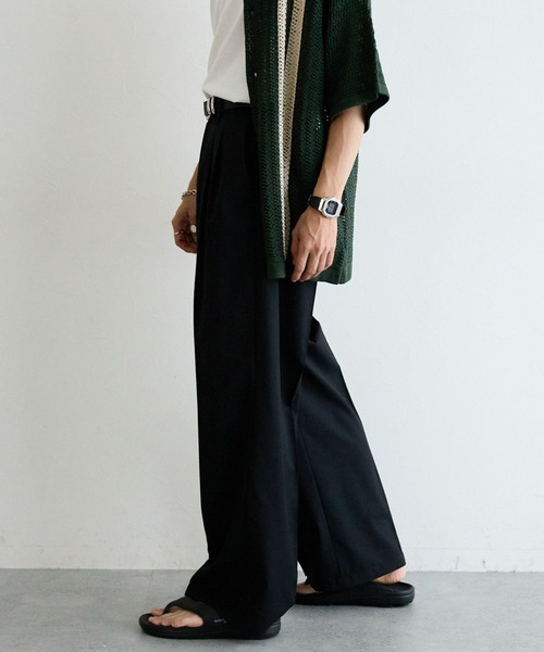 RAGEBLUE（レイジブルー）の「TWドレープワイドストレートスラックス（スラックス・メンズ・グレー/ブラック・LARGE/MEDIUM/SMALL）」の5枚目の写真