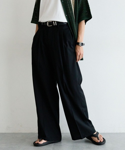 RAGEBLUE（レイジブルー）の「TWドレープワイドストレートスラックス（スラックス・メンズ・グレー/ブラック・LARGE/MEDIUM/SMALL）」の6枚目の写真