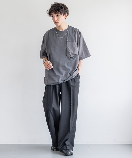 50s　シルク　ブラックスラックス　ドレープ　ワイドスラックス SITRY スラックス 2Tuck Drape Wide Pants/2タック ドレープ