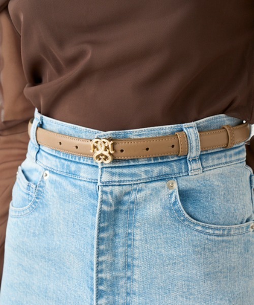 SNIDEL(スナイデル)の「メタルモチーフベルト(ベルト・レディース・ダークブラウン/ベージュ/ブラック・FREE)」の7枚目の写真