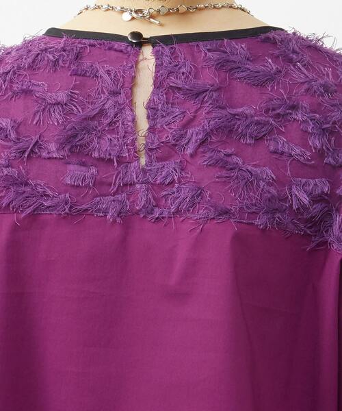 SOFFITTO（ソフィット）の「異素材使いカットジャガードブラウス（シャツ/ブラウス・レディース・パープル/ブラック/ホワイト・FREE）」の21枚目の写真