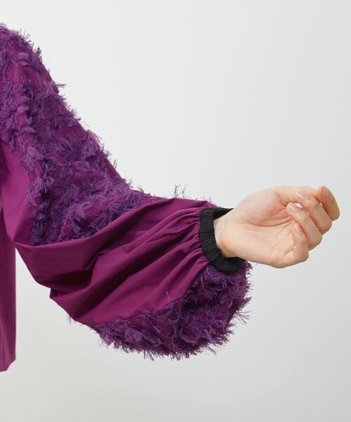 SOFFITTO（ソフィット）の「異素材使いカットジャガードブラウス（シャツ/ブラウス・レディース・パープル/ブラック/ホワイト・FREE）」の20枚目の写真