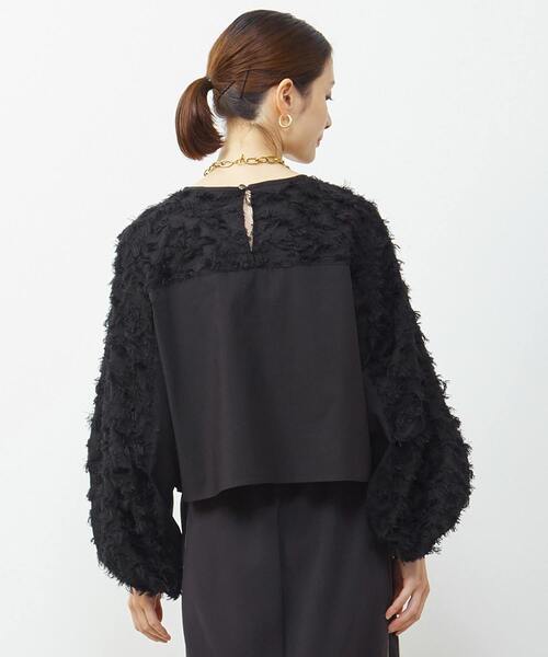 SOFFITTO（ソフィット）の「異素材使いカットジャガードブラウス（シャツ/ブラウス・レディース・パープル/ブラック/ホワイト・FREE）」の18枚目の写真