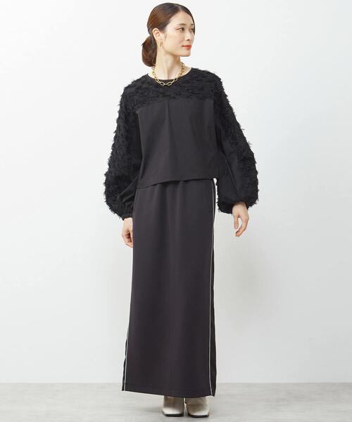 SOFFITTO（ソフィット）の「異素材使いカットジャガードブラウス（シャツ/ブラウス・レディース・パープル/ブラック/ホワイト・FREE）」の17枚目の写真