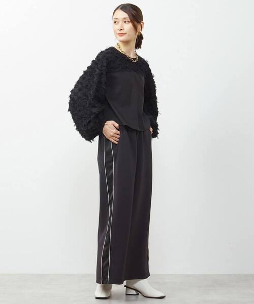 SOFFITTO（ソフィット）の「異素材使いカットジャガードブラウス（シャツ/ブラウス・レディース・パープル/ブラック/ホワイト・FREE）」の15枚目の写真