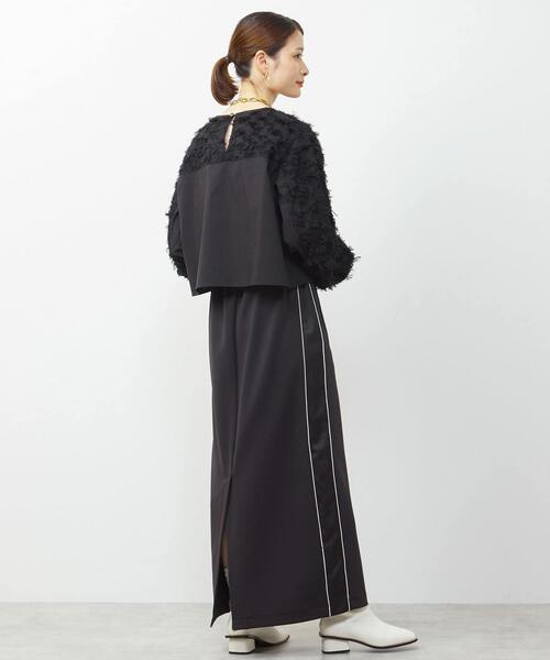 SOFFITTO（ソフィット）の「異素材使いカットジャガードブラウス（シャツ/ブラウス・レディース・パープル/ブラック/ホワイト・FREE）」の14枚目の写真