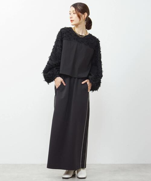 SOFFITTO（ソフィット）の「異素材使いカットジャガードブラウス（シャツ/ブラウス・レディース・パープル/ブラック/ホワイト・FREE）」の13枚目の写真