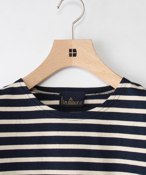 Le Minor（ルミノア）の「Le minor: ボートネック ボーダー カットソー（Tシャツ/カットソー・メンズ・ナチュラル/レッド/オリーブ/ネイビー・MEDIUM/X-LARGE/LARGE）」の9枚目の写真