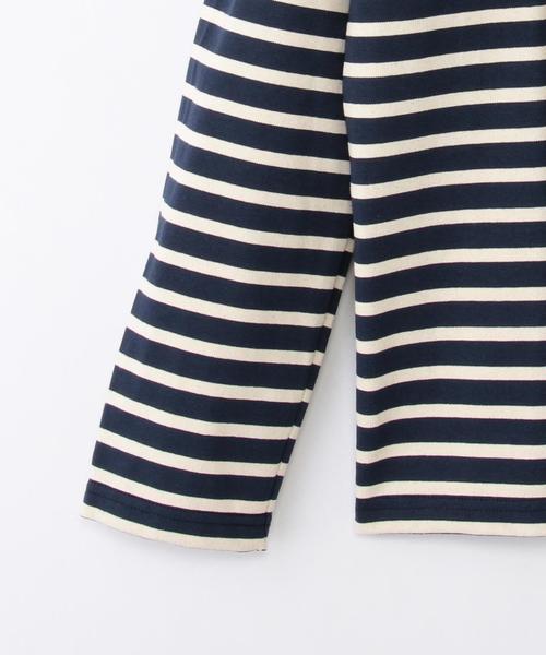 Le Minor（ルミノア）の「Le minor: ボートネック ボーダー カットソー（Tシャツ/カットソー・メンズ・ナチュラル/レッド/オリーブ/ネイビー・MEDIUM/X-LARGE/LARGE）」の10枚目の写真