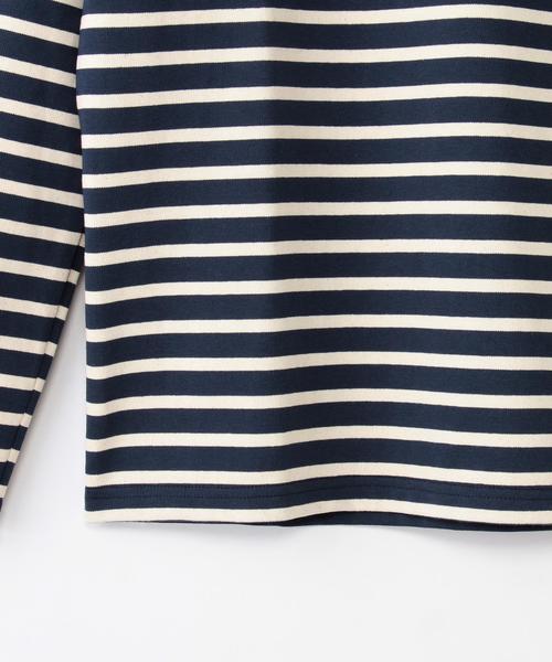 Le Minor（ルミノア）の「Le minor: ボートネック ボーダー カットソー（Tシャツ/カットソー・メンズ・ナチュラル/レッド/オリーブ/ネイビー・MEDIUM/X-LARGE/LARGE）」の11枚目の写真