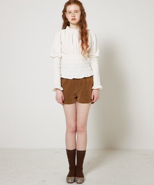 RUBY AND YOU（ルビーアンドユー）の「エンブロイダリーハイウエストショーツ（その他パンツ・レディース・ベージュ/ブラック・FREE）」の8枚目の写真