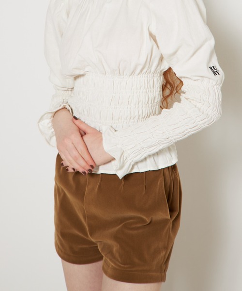 RUBY AND YOU（ルビーアンドユー）の「エンブロイダリーハイウエストショーツ（その他パンツ・レディース・ベージュ/ブラック・FREE）」の13枚目の写真