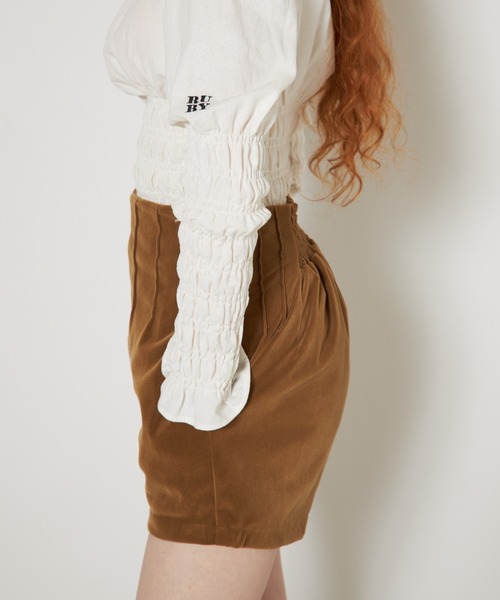 RUBY AND YOU（ルビーアンドユー）の「エンブロイダリーハイウエストショーツ（その他パンツ・レディース・ベージュ/ブラック・FREE）」の12枚目の写真